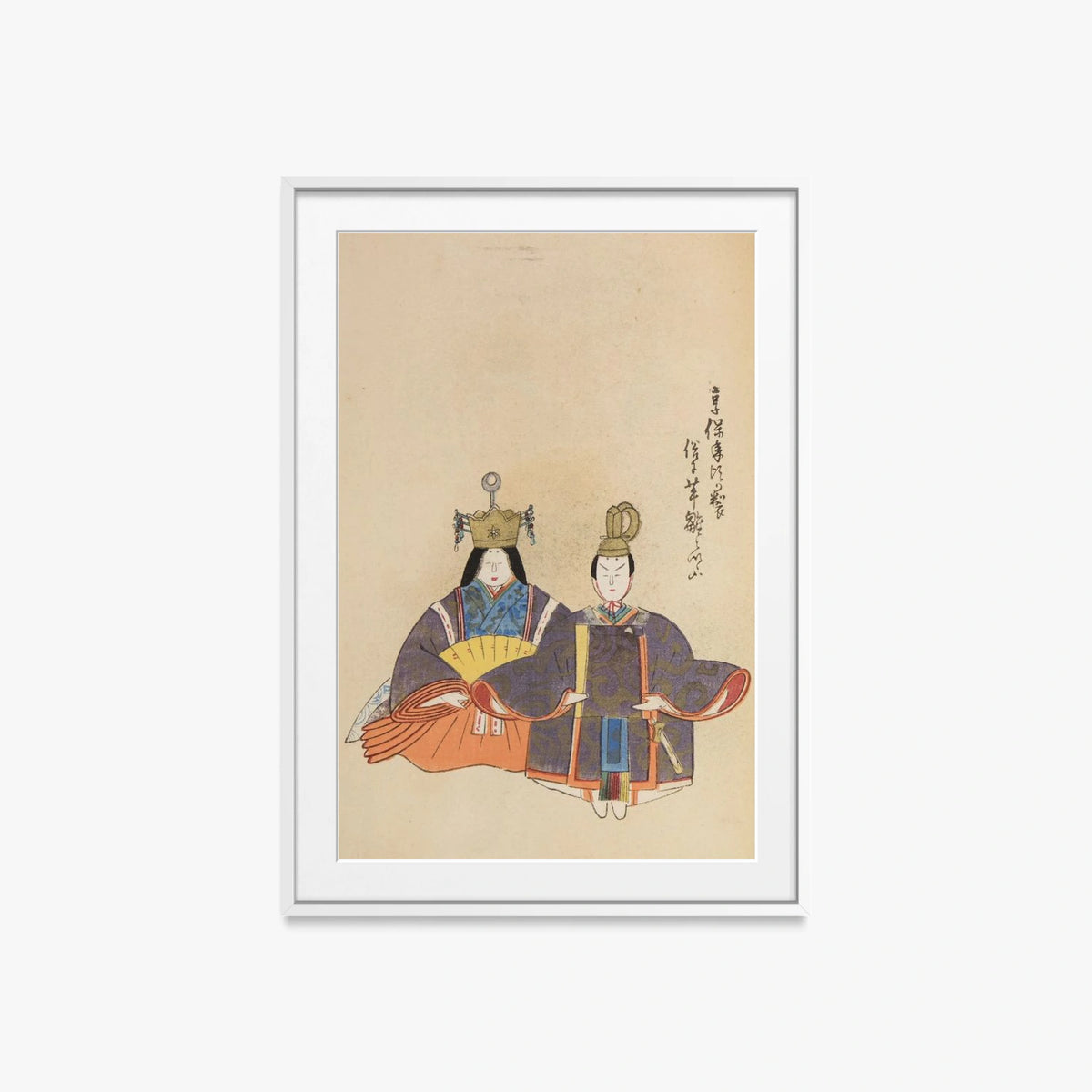 Amici d'Infanzia, Tav. 83 - Shimizu Seifū, opera di Shimizu Seifū (Ukiyo-e), stampa con passepartout e cornice bianca, 60x85cm