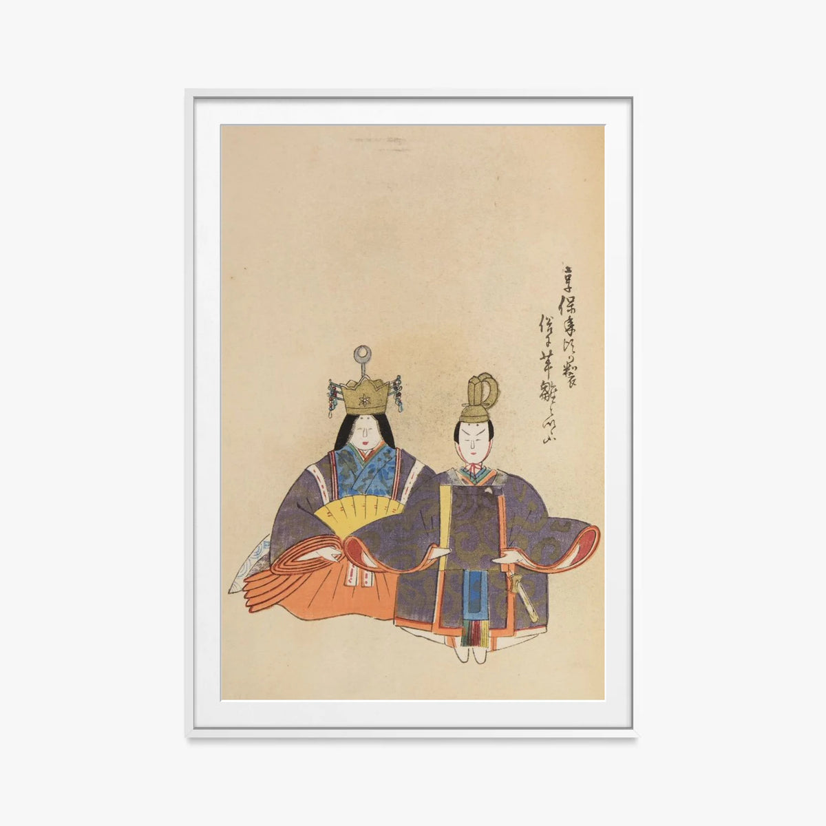 Amici d'Infanzia, Tav. 83 - Shimizu Seifū, opera di Shimizu Seifū (Ukiyo-e), stampa con passepartout e cornice bianca, 80x115cm