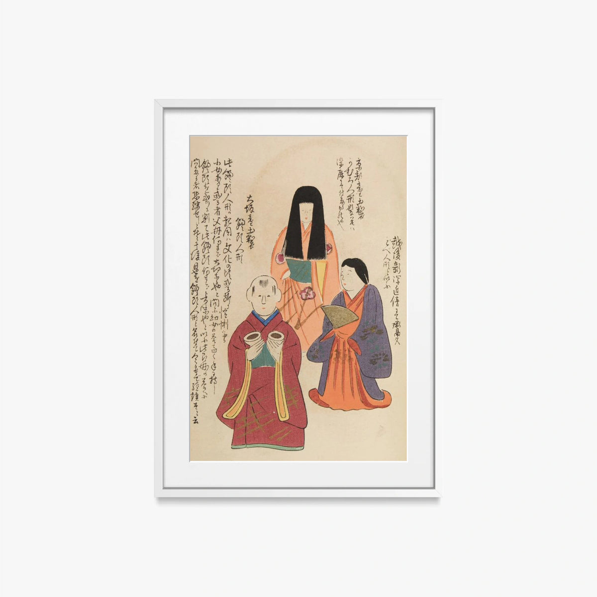 Amici d'Infanzia, Tav. 85 - Shimizu Seifū, opera di Shimizu Seifū (Ukiyo-e), stampa con passepartout e cornice bianca, 50x70cm