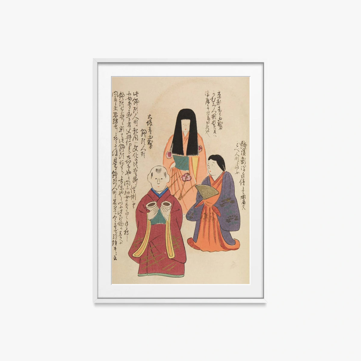 Amici d'Infanzia, Tav. 85 - Shimizu Seifū, opera di Shimizu Seifū (Ukiyo-e), stampa con passepartout e cornice bianca, 60x85cm