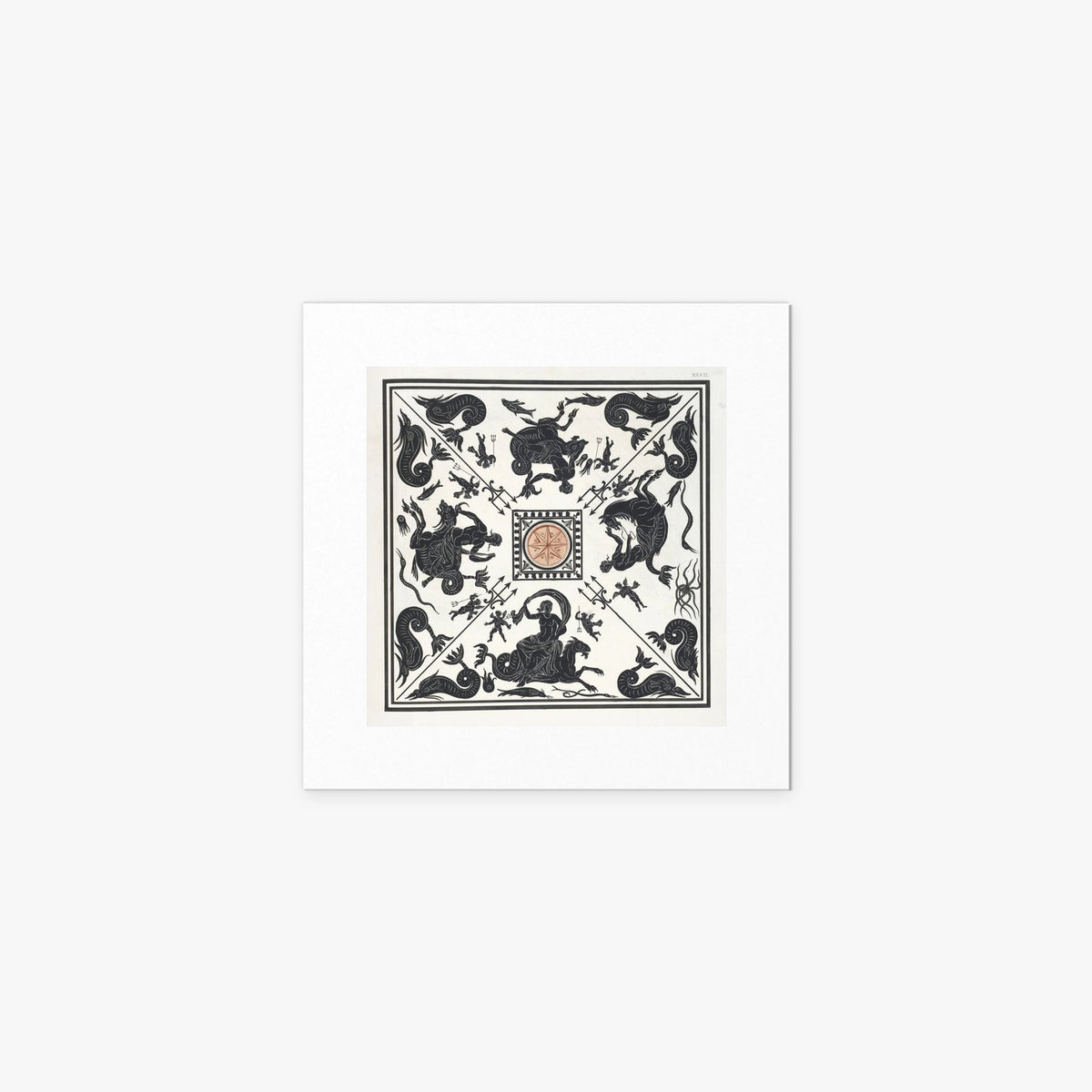 Antico Pavimento a Mosaico - Pierre Jean Mariette, opera di Pierre Jean Mariette (Art Nouveau), stampa artistica su carta, 40x40cm