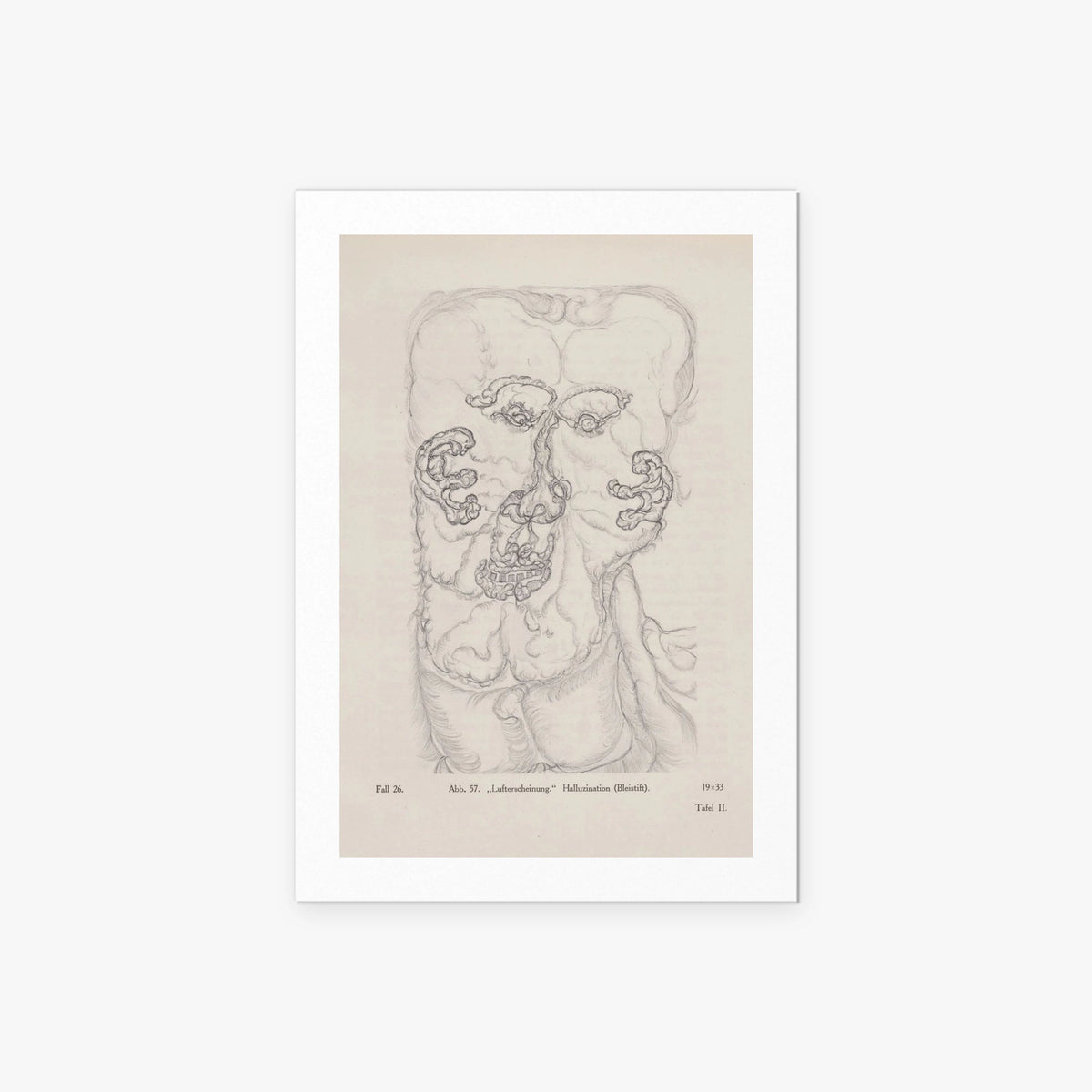 Apparizione nell'Aria - Hans Prinzhorn, opera di Hans Prinzhorn (Art Brut), stampa artistica su carta, 60x85cm