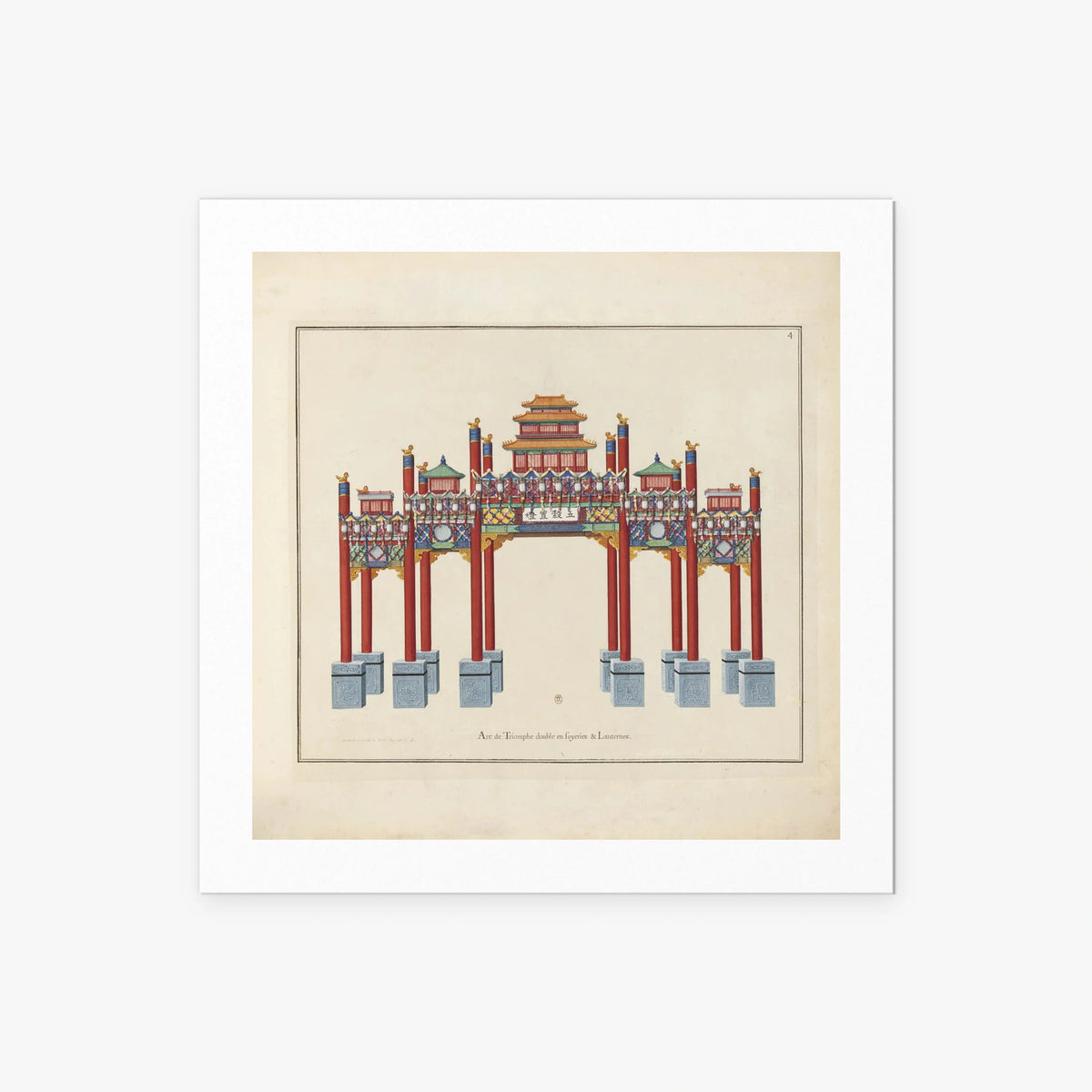 Arco di Trionfo con Fuochi - Arcs de Triomphe et Berceaux Chinois, opera di Arcs de Triomphe et Berceaux Chinois (Art Nouveau), stampa artistica su carta, 50x50cm