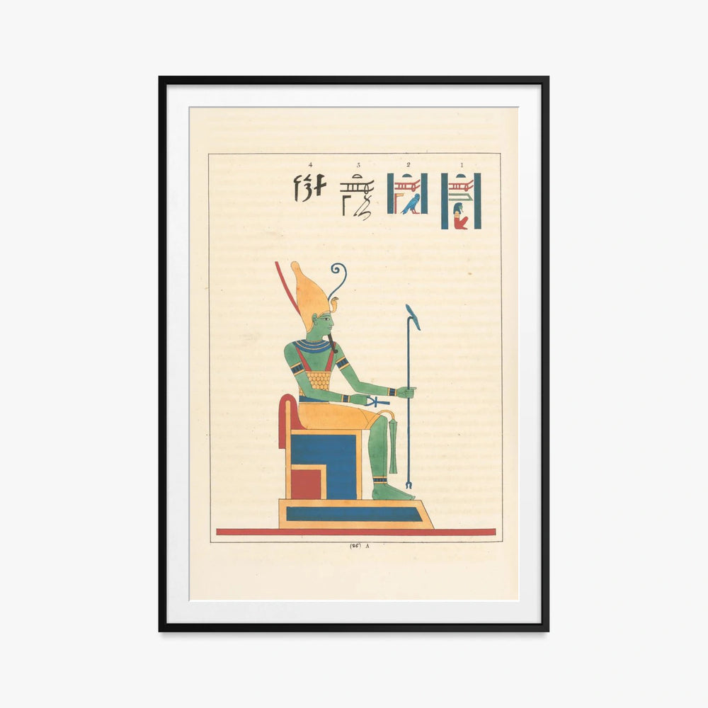 Atum, Airone, 2 - Léon Jean Joseph Dubois, opera di Léon Jean Joseph Dubois (Egittologia), stampa con passepartout e cornice nera, 80x115cm