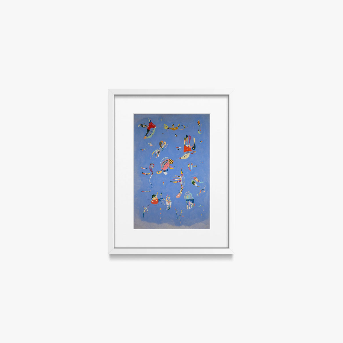 Azzurro Cielo - Wassily Kandinsky, opera di Wassily Kandinsky (Astrattismo), stampa con passepartout e cornice bianca, 30x40cm