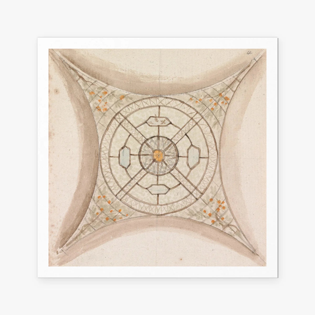 Soffitto in Vaticano - Henry Swinburne, opera di Henry Swinburne (Art Nouveau), stampa artistica su carta, 80x80cm