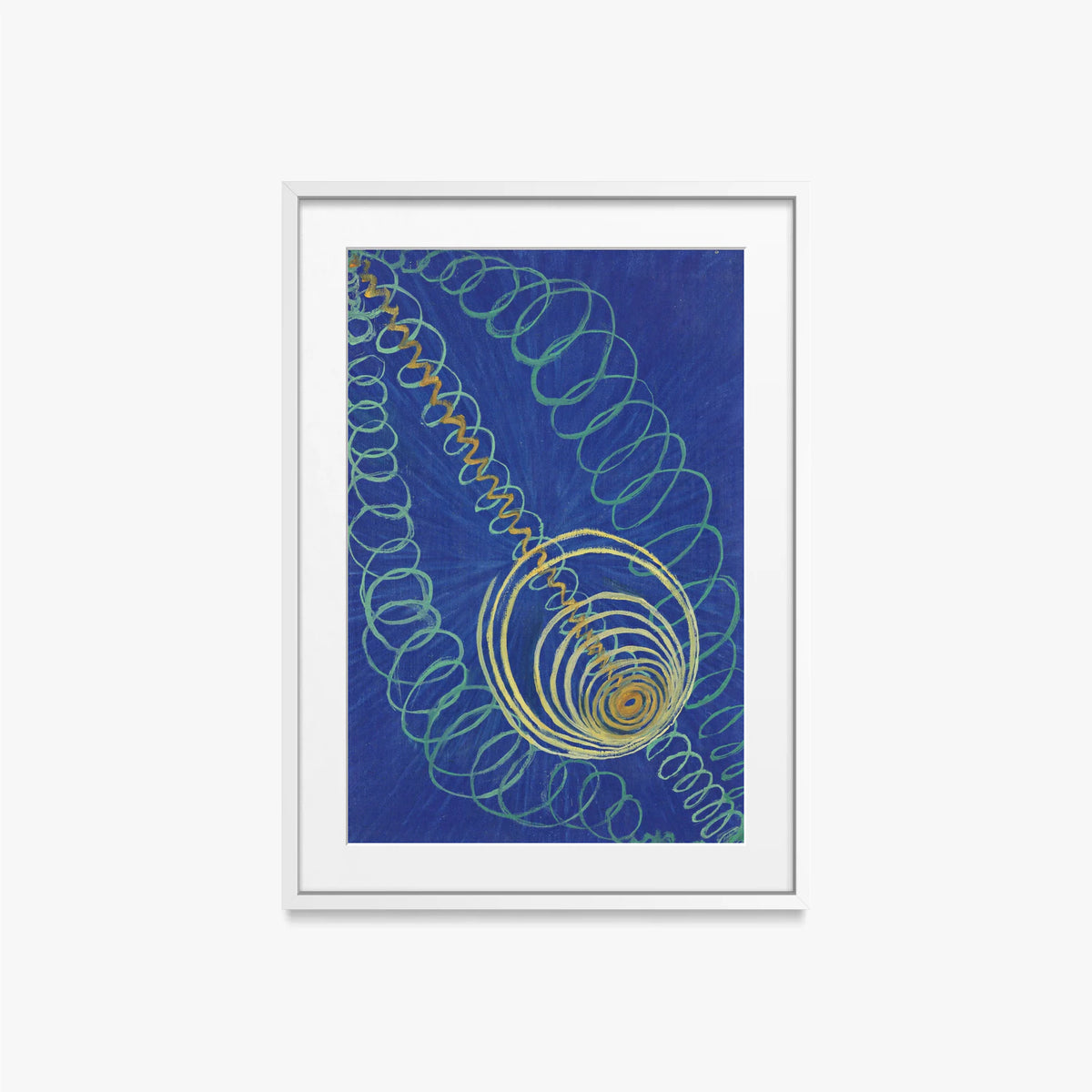 Caos Primordiale, n. 16 - Hilma af Klint, opera di Hilma af Klint (Astrattismo), stampa con passepartout e cornice bianca, 50x70cm