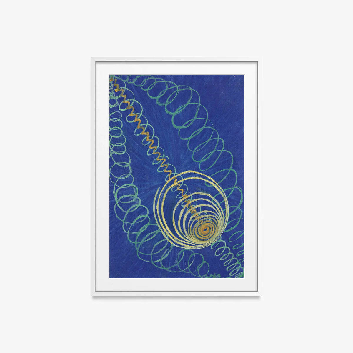 Caos Primordiale, n. 16 - Hilma af Klint, opera di Hilma af Klint (Astrattismo), stampa con passepartout e cornice bianca, 60x85cm