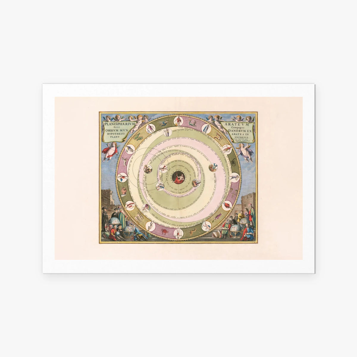 Carta Celeste di Arato - Andreas Cellarius, opera di Andreas Cellarius (Cartografia), stampa artistica su carta, 115x80cm