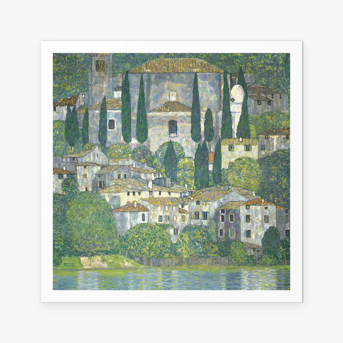 Chiesa a Cassone - Gustav Klimt, opera di Gustav Klimt (Secessione Viennese), stampa artistica su carta, 80x80cm