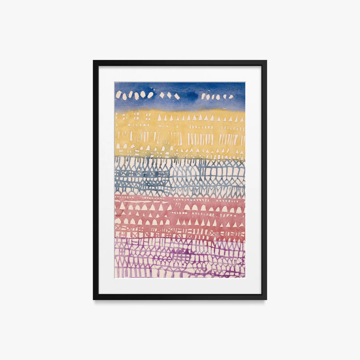 Città Vecchia - Paul Klee, opera di Paul Klee (Avanguardie), stampa con passepartout e cornice nera, 50x70cm