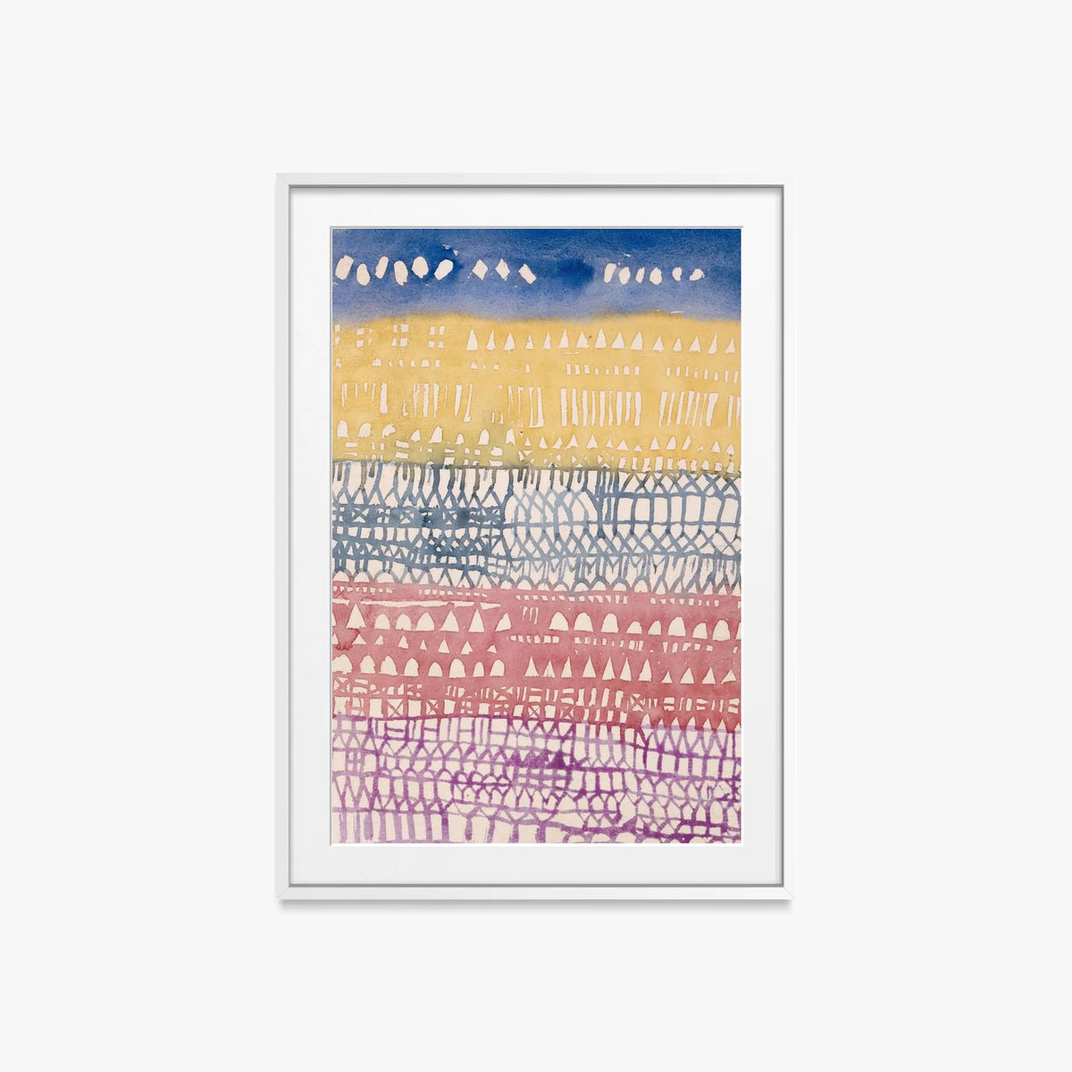 Città Vecchia - Paul Klee, opera di Paul Klee (Avanguardie), stampa con passepartout e cornice bianca, 60x85cm