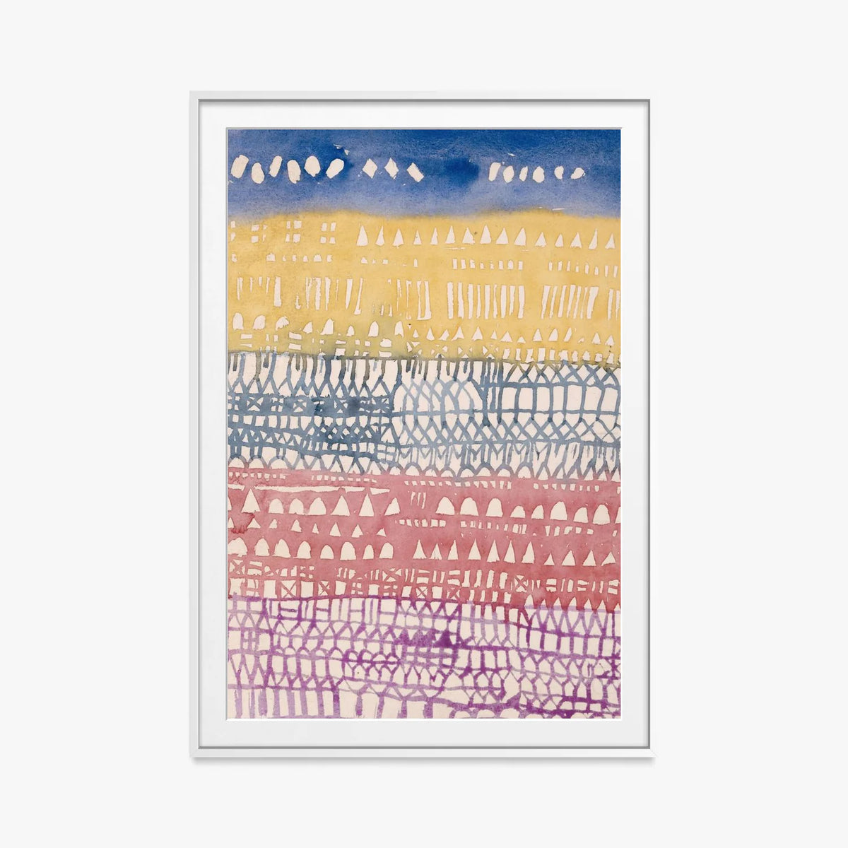Città Vecchia - Paul Klee, opera di Paul Klee (Avanguardie), stampa con passepartout e cornice bianca, 80x115cm