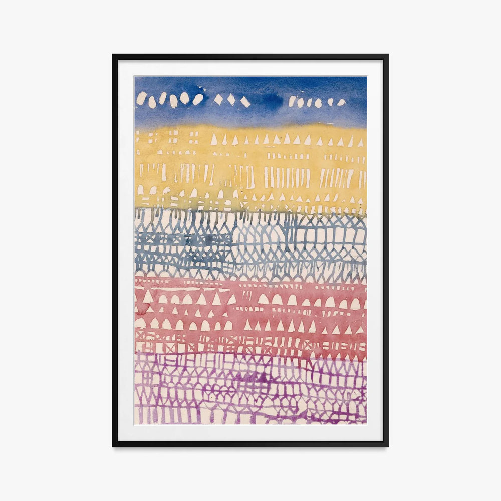 Città Vecchia - Paul Klee, opera di Paul Klee (Avanguardie), stampa con passepartout e cornice nera, 80x115cm