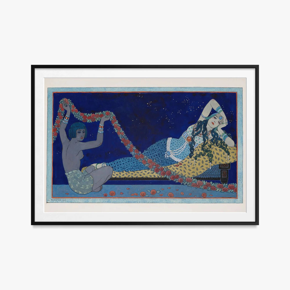Cleopatra - George Barbier, opera di George Barbier (Art Déco), stampa con passepartout e cornice nera, 115x80cm