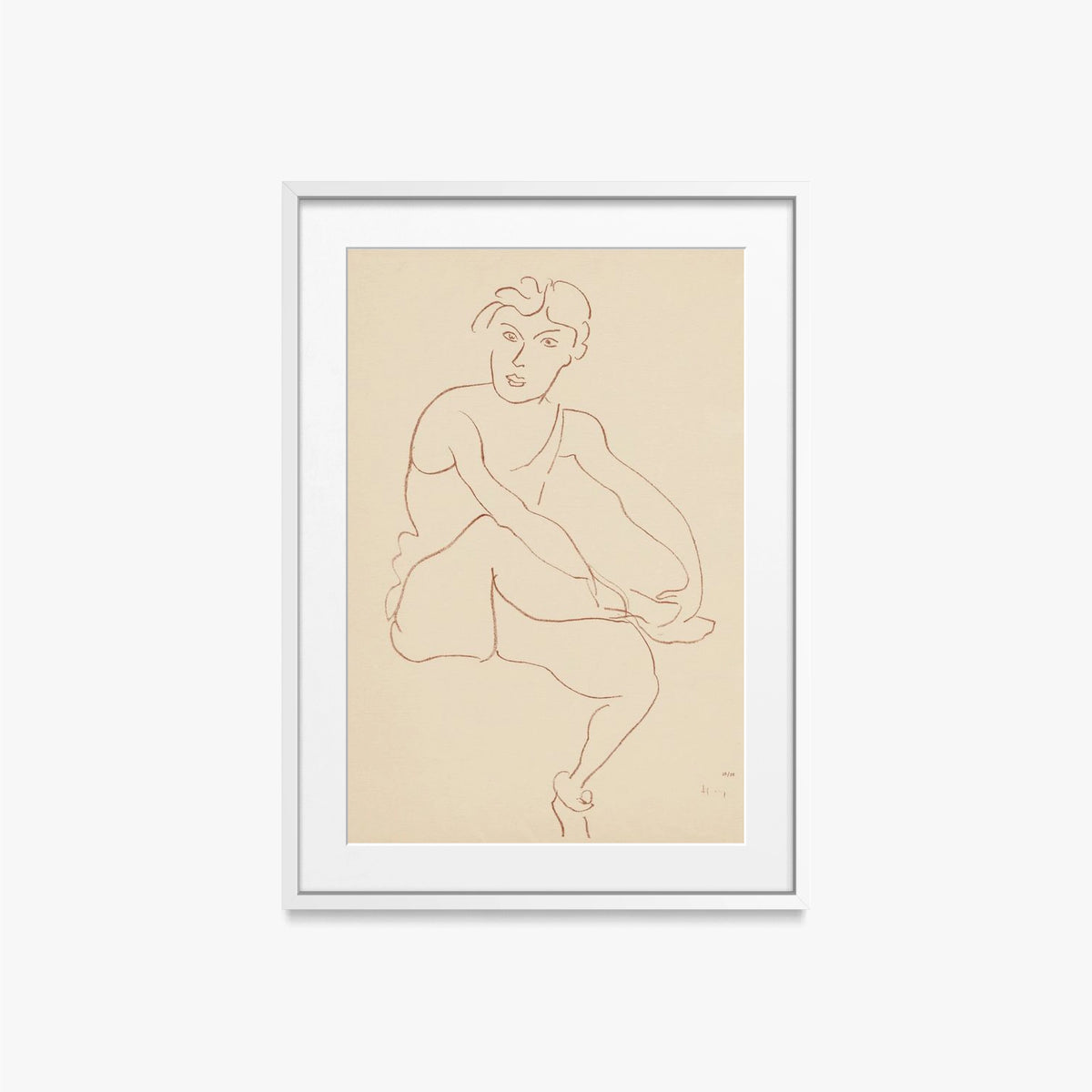 Danzatrici Acrobate, Tav. 1 - Henri Matisse, opera di Henri Matisse (Art Déco), stampa con passepartout e cornice bianca, 50x70cm
