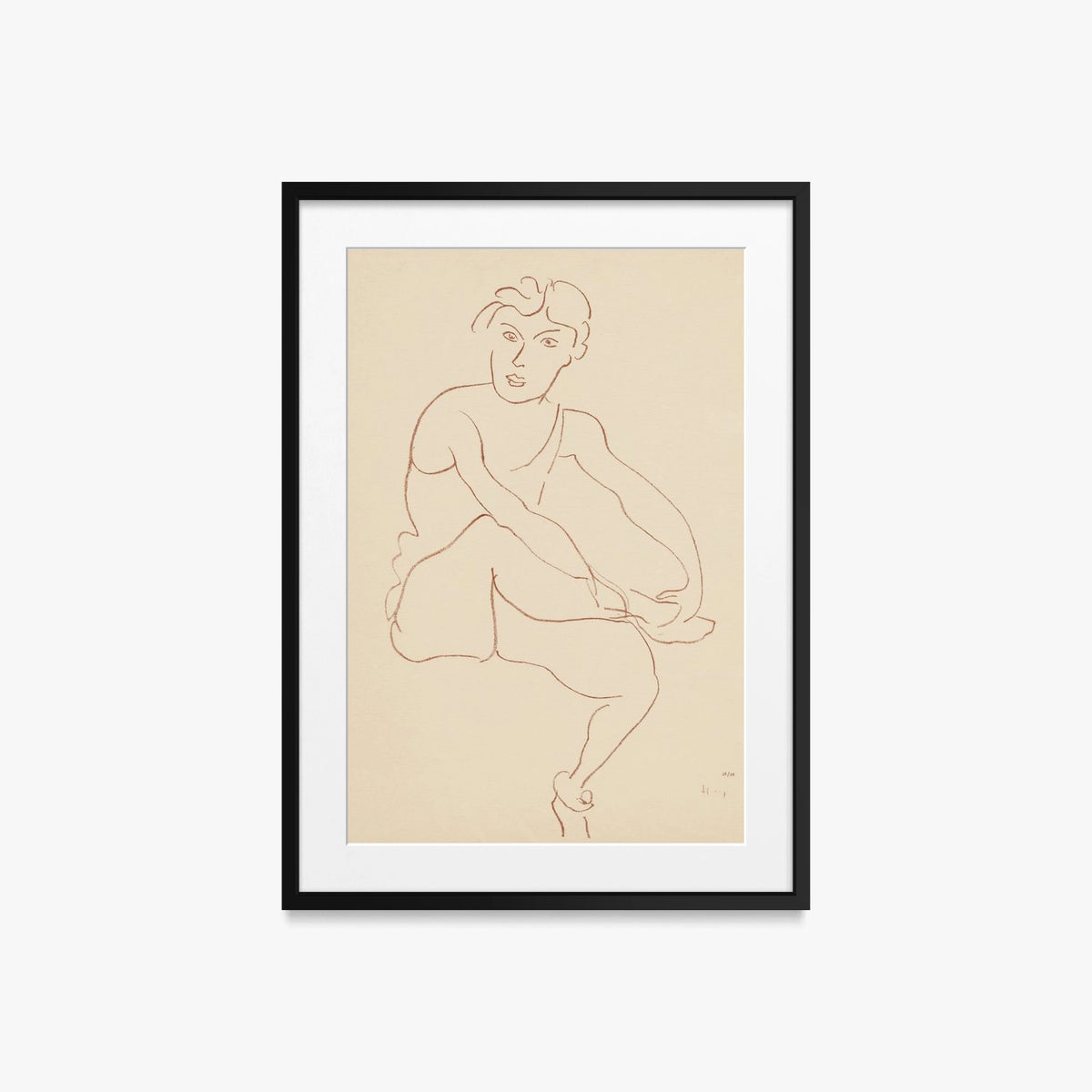 Danzatrici Acrobate, Tav. 1 - Henri Matisse, opera di Henri Matisse (Art Déco), stampa con passepartout e cornice nera, 50x70cm