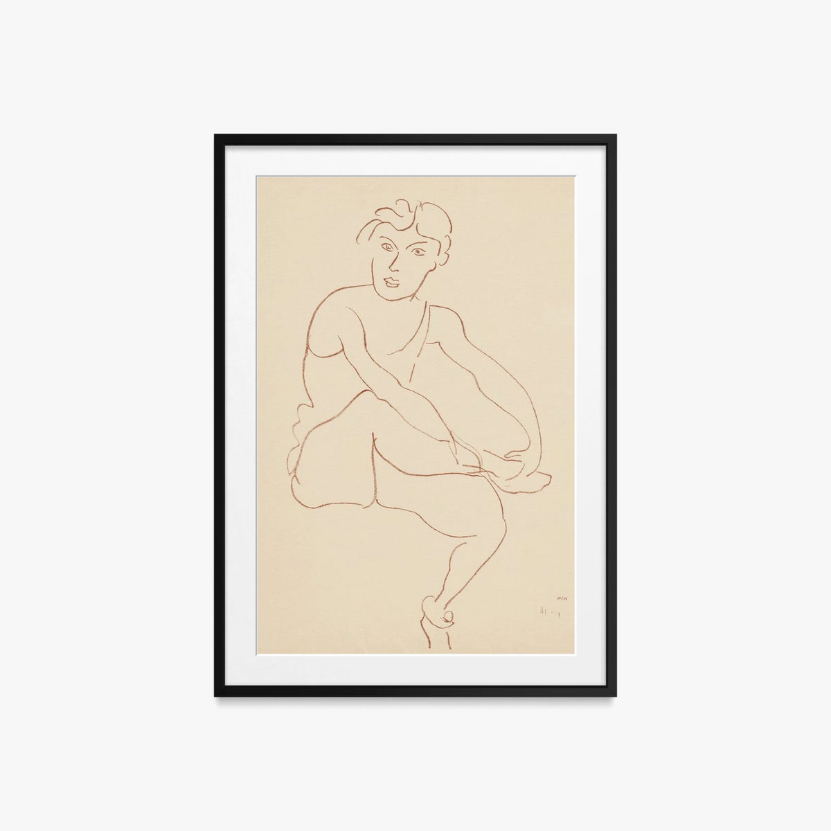 Danzatrici Acrobate, Tav. 1 - Henri Matisse, opera di Henri Matisse (Art Déco), stampa con passepartout e cornice nera, 60x85cm