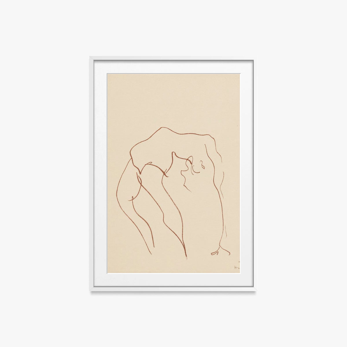 Danzatrici Acrobate, Tav. 10 - Henri Matisse, opera di Henri Matisse (Art Déco), stampa con passepartout e cornice bianca, 60x85cm
