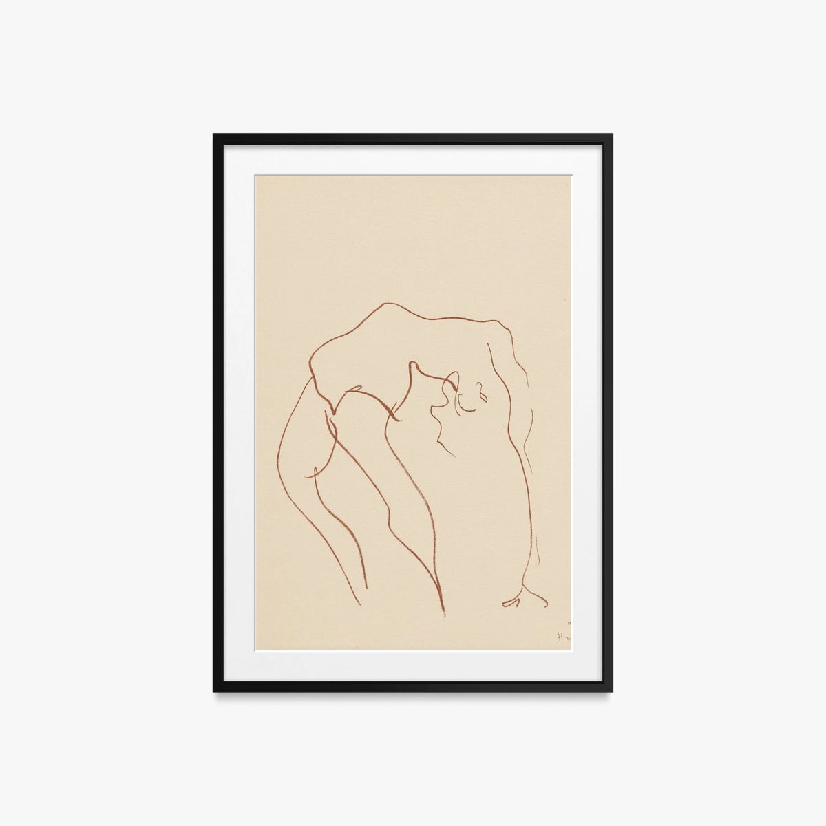Danzatrici Acrobate, Tav. 10 - Henri Matisse, opera di Henri Matisse (Art Déco), stampa con passepartout e cornice nera, 60x85cm