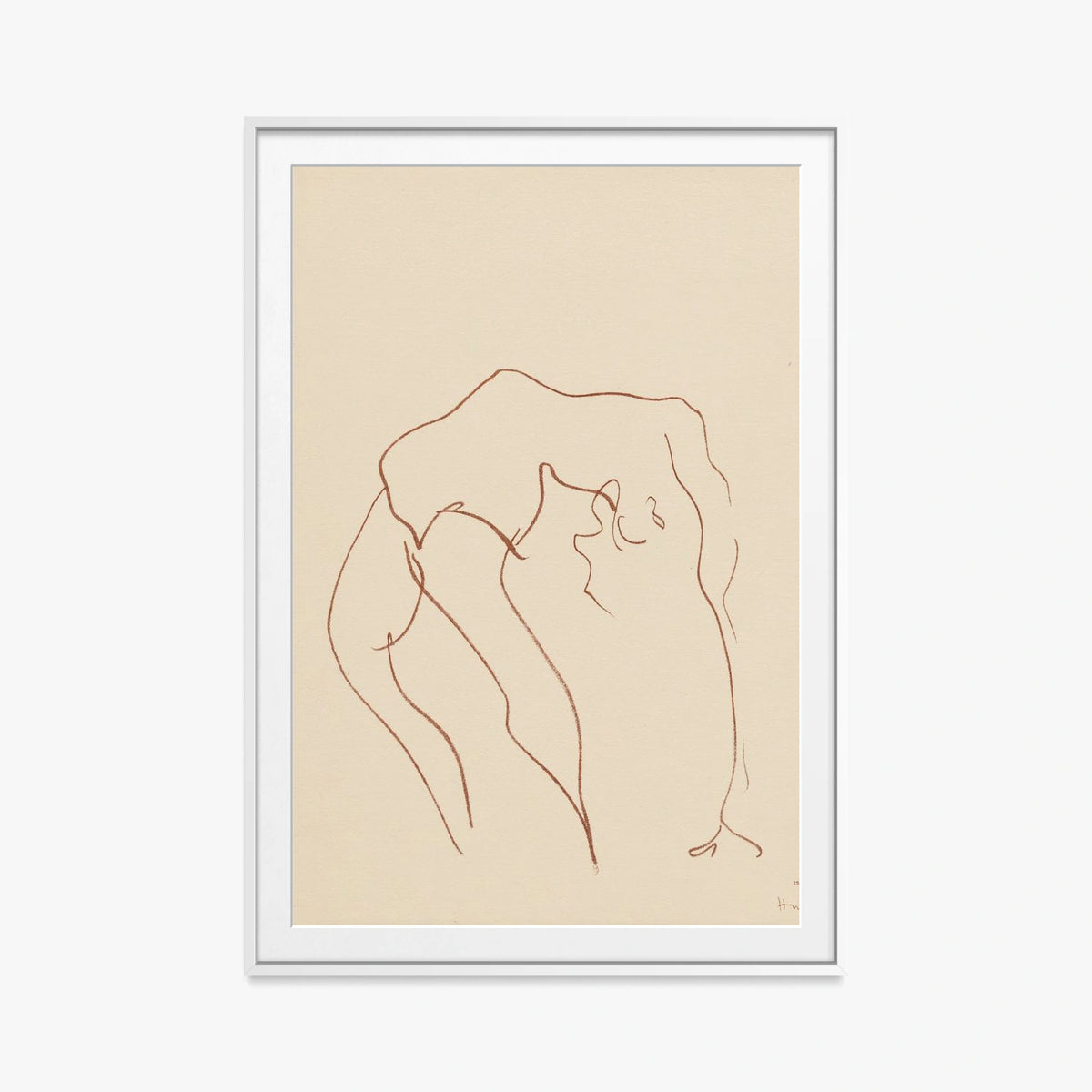 Danzatrici Acrobate, Tav. 10 - Henri Matisse, opera di Henri Matisse (Art Déco), stampa con passepartout e cornice bianca, 80x115cm