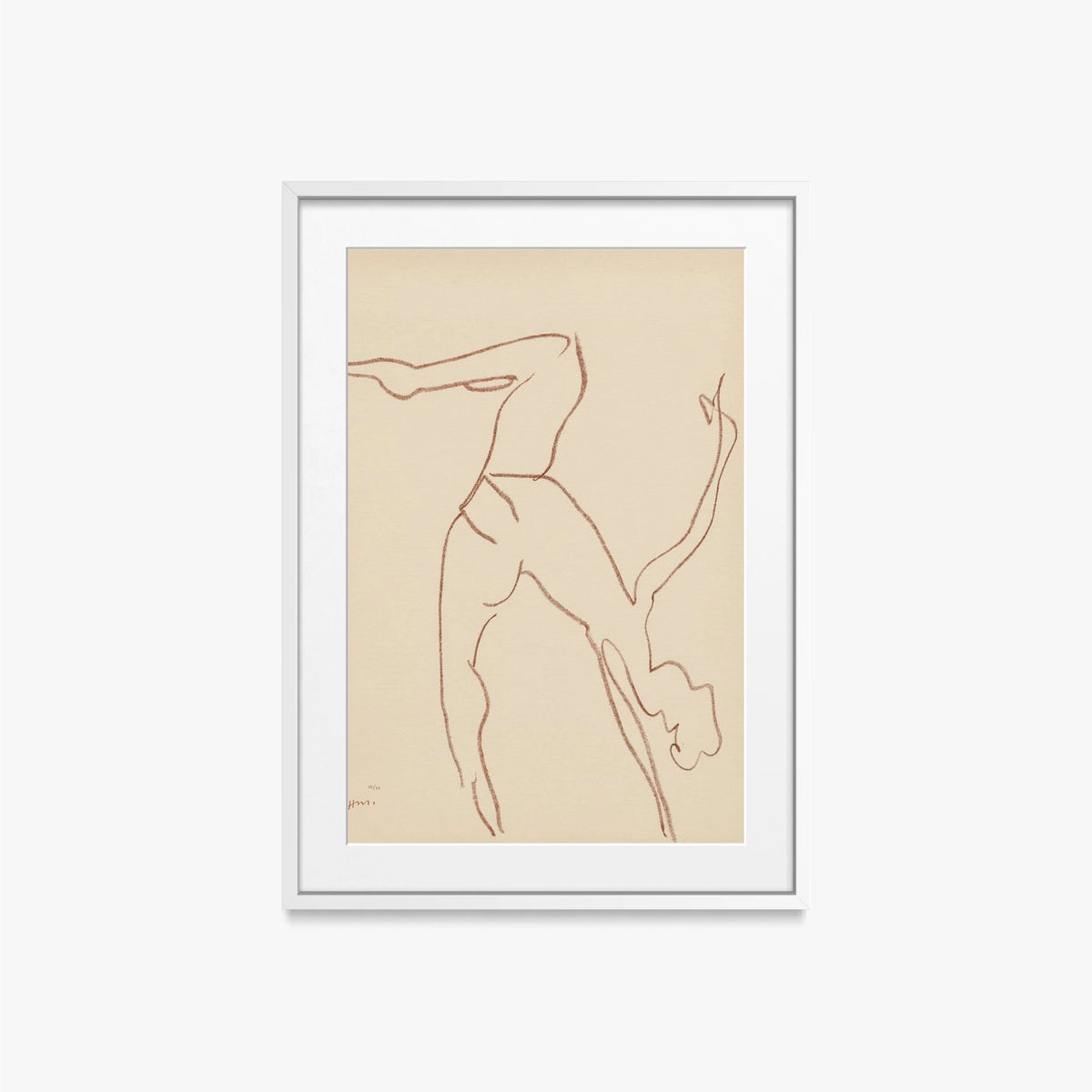 Danzatrici Acrobate, Tav. 7 - Henri Matisse, opera di Henri Matisse (Art Déco), stampa con passepartout e cornice bianca, 50x70cm