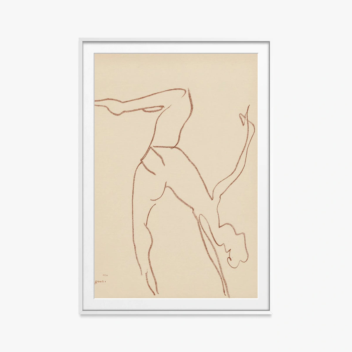 Danzatrici Acrobate, Tav. 7 - Henri Matisse, opera di Henri Matisse (Art Déco), stampa con passepartout e cornice bianca, 80x115cm