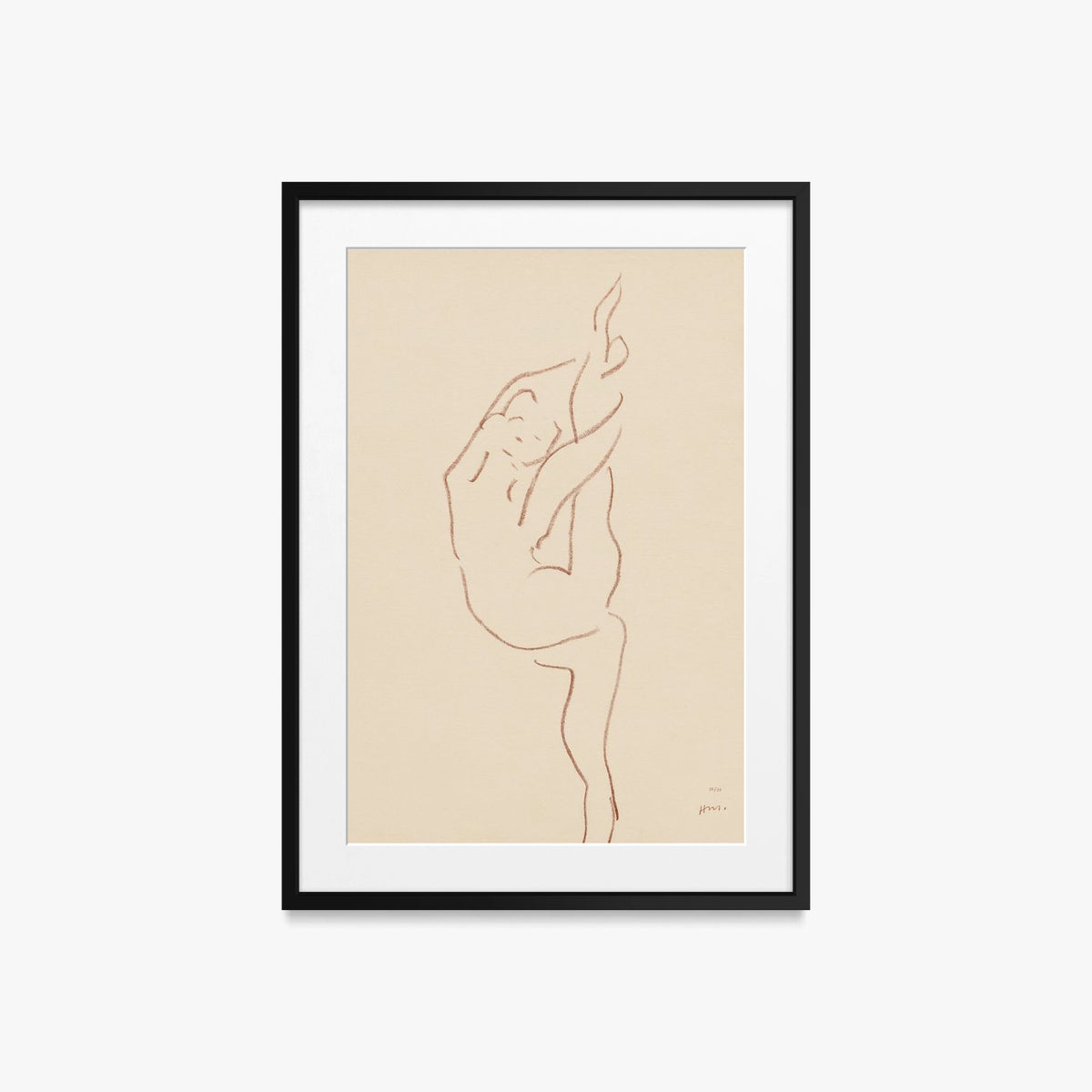 Danzatrici Acrobate, Tav. 9 - Henri Matisse, opera di Henri Matisse (Art Déco), stampa con passepartout e cornice nera, 50x70cm
