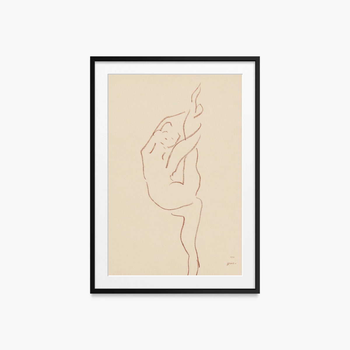 Danzatrici Acrobate, Tav. 9 - Henri Matisse, opera di Henri Matisse (Art Déco), stampa con passepartout e cornice nera, 60x85cm