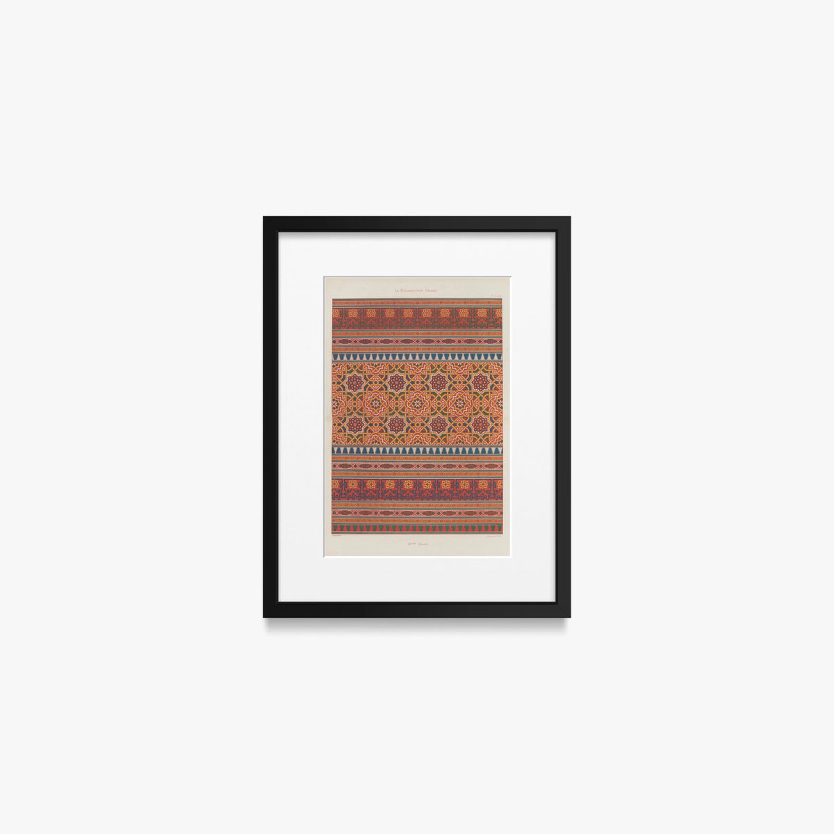 Decorazione Araba, Tav. 6 - Marpon et Flammarion, opera di Marpon et Flammarion (Illustrazione), stampa con passepartout e cornice nera, 30x40cm
