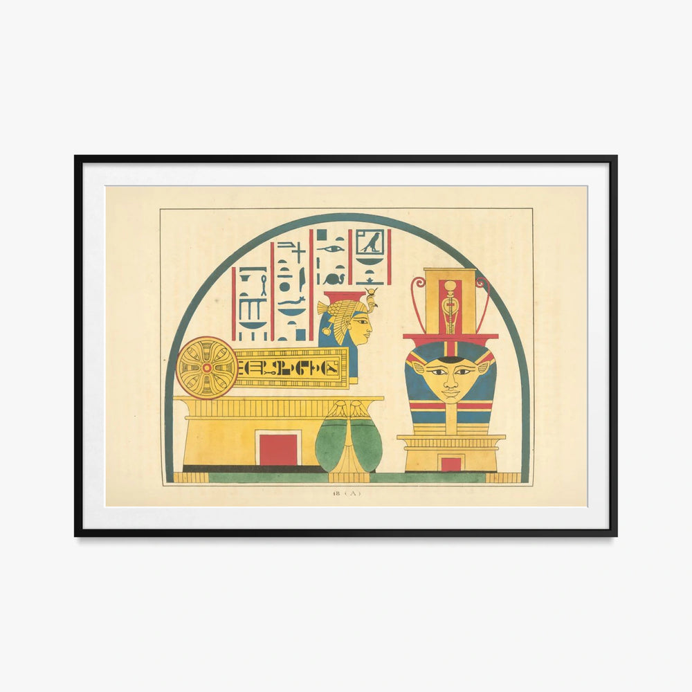 Emblemi di Hathor - Léon Jean Joseph Dubois, opera di Léon Jean Joseph Dubois (Egittologia), stampa con passepartout e cornice nera, 115x80cm