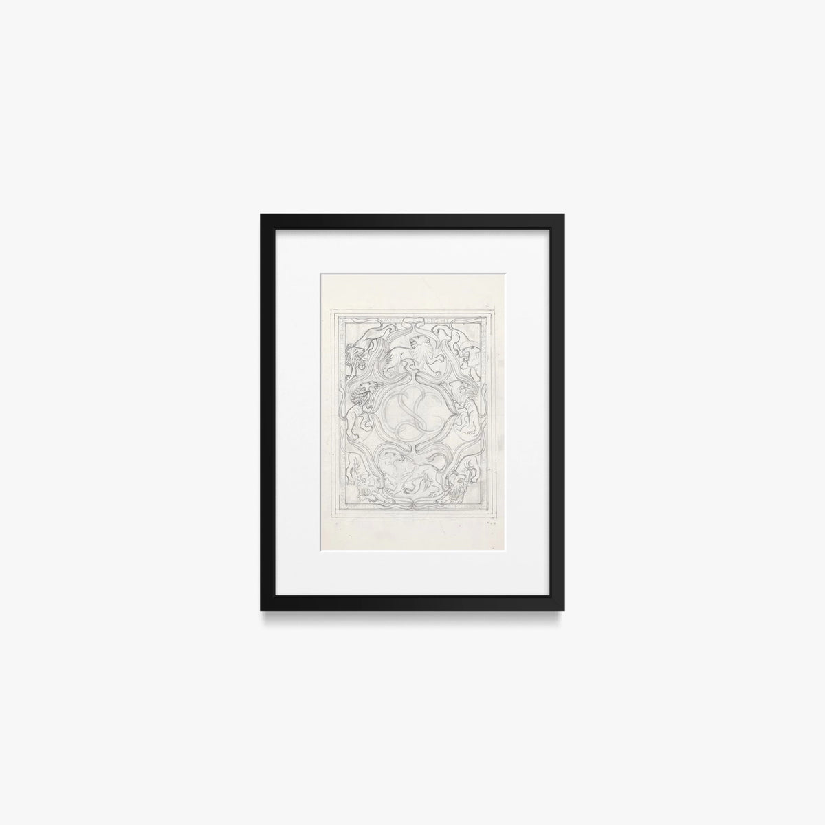 Ex Libris per il Figlio - Carel Adolph Lion Cachet, opera di Carel Adolph Lion Cachet (Art Nouveau), stampa con passepartout e cornice nera, 30x40cm