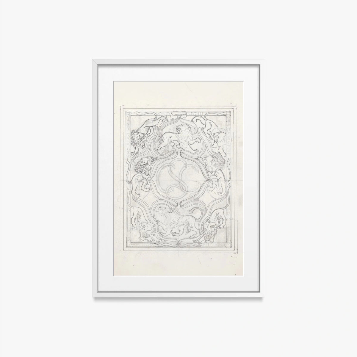Ex Libris per il Figlio - Carel Adolph Lion Cachet, opera di Carel Adolph Lion Cachet (Art Nouveau), stampa con passepartout e cornice bianca, 50x70cm