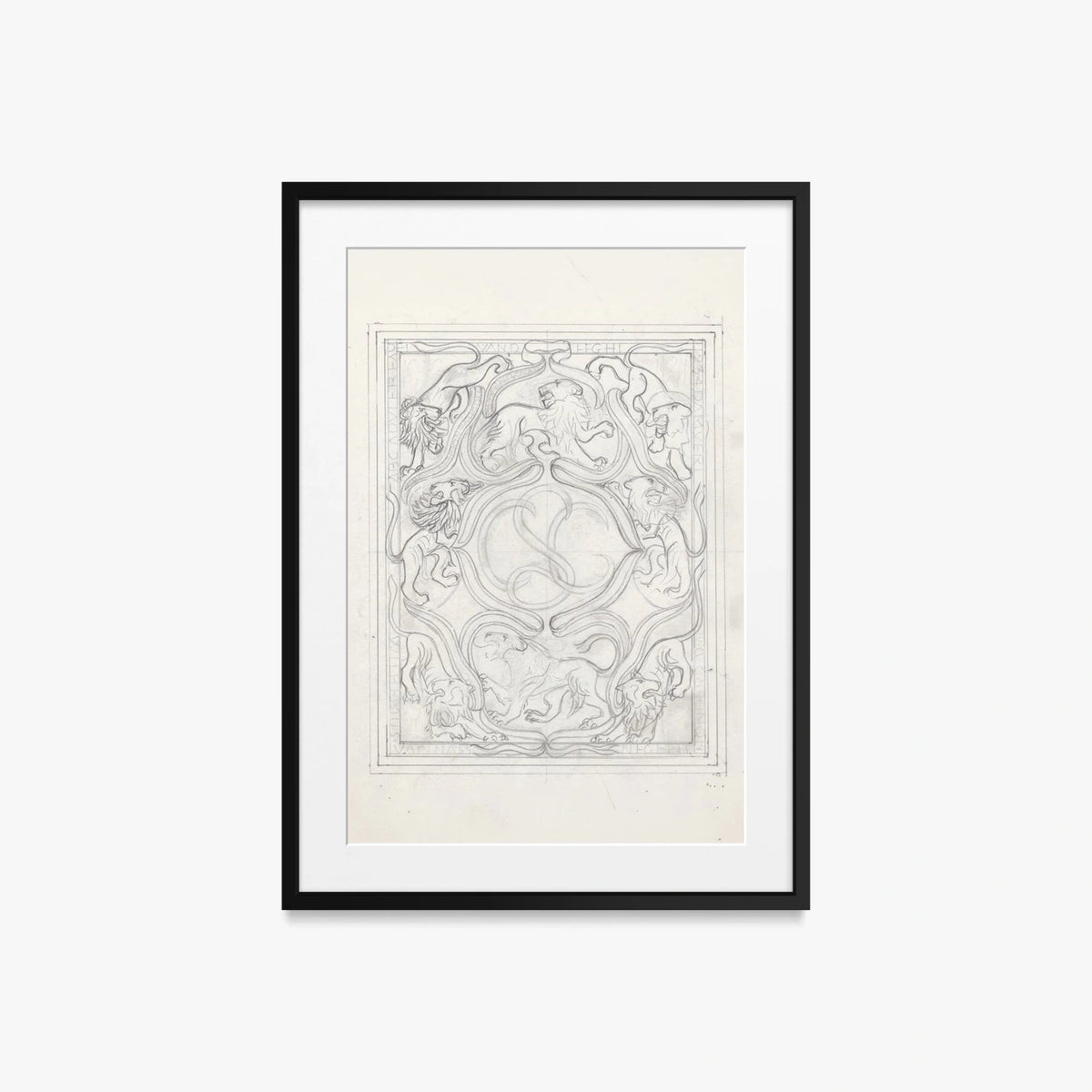 Ex Libris per il Figlio - Carel Adolph Lion Cachet, opera di Carel Adolph Lion Cachet (Art Nouveau), stampa con passepartout e cornice nera, 50x70cm