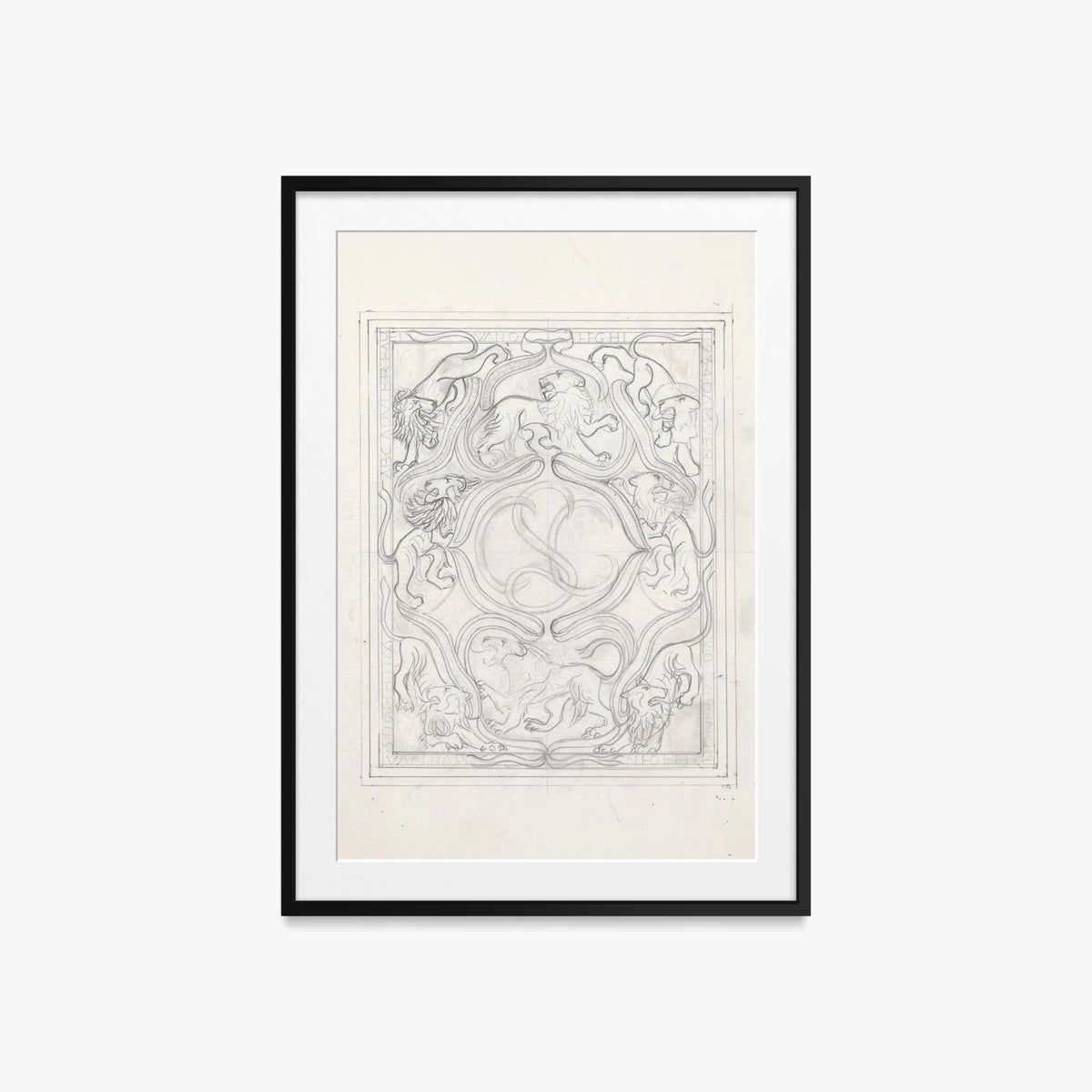 Ex Libris per il Figlio - Carel Adolph Lion Cachet, opera di Carel Adolph Lion Cachet (Art Nouveau), stampa con passepartout e cornice nera, 60x85cm