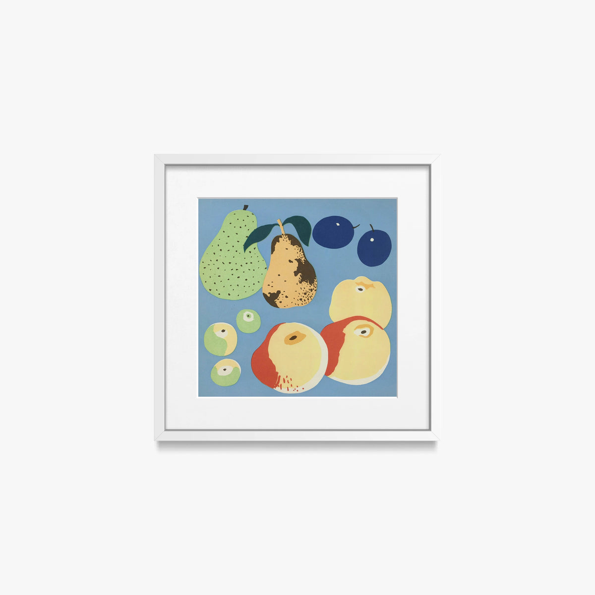 Frutti, Tav. 5 - Elena Pavlovna Gertik, opera di Elena Pavlovna Gertik (Illustrazione), stampa con passepartout e cornice bianca, 40x40cm