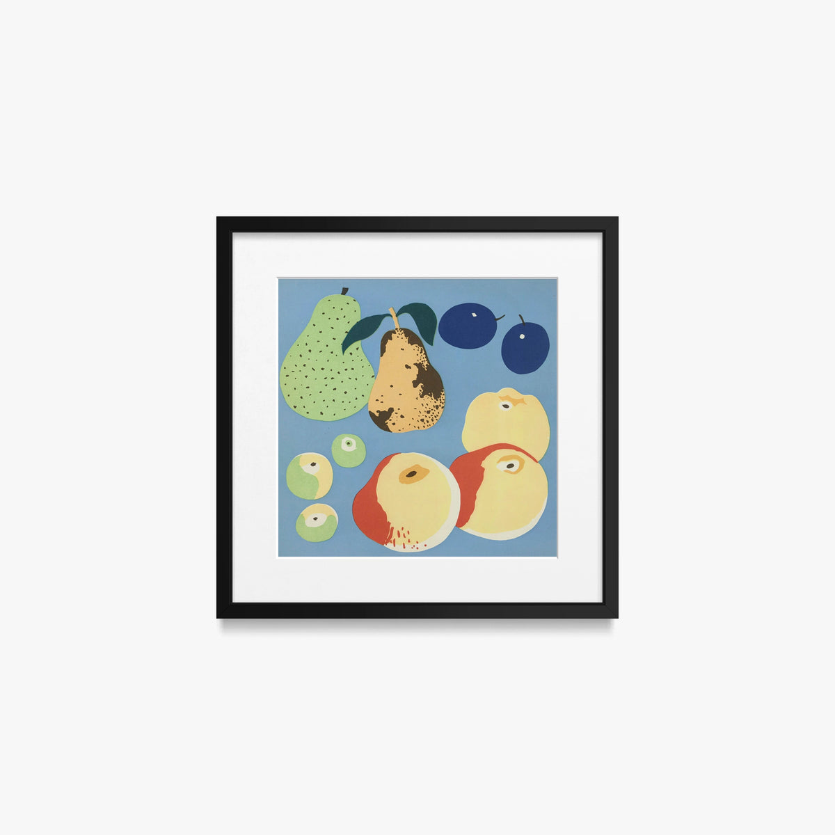 Frutti, Tav. 5 - Elena Pavlovna Gertik, opera di Elena Pavlovna Gertik (Illustrazione), stampa con passepartout e cornice nera, 40x40cm