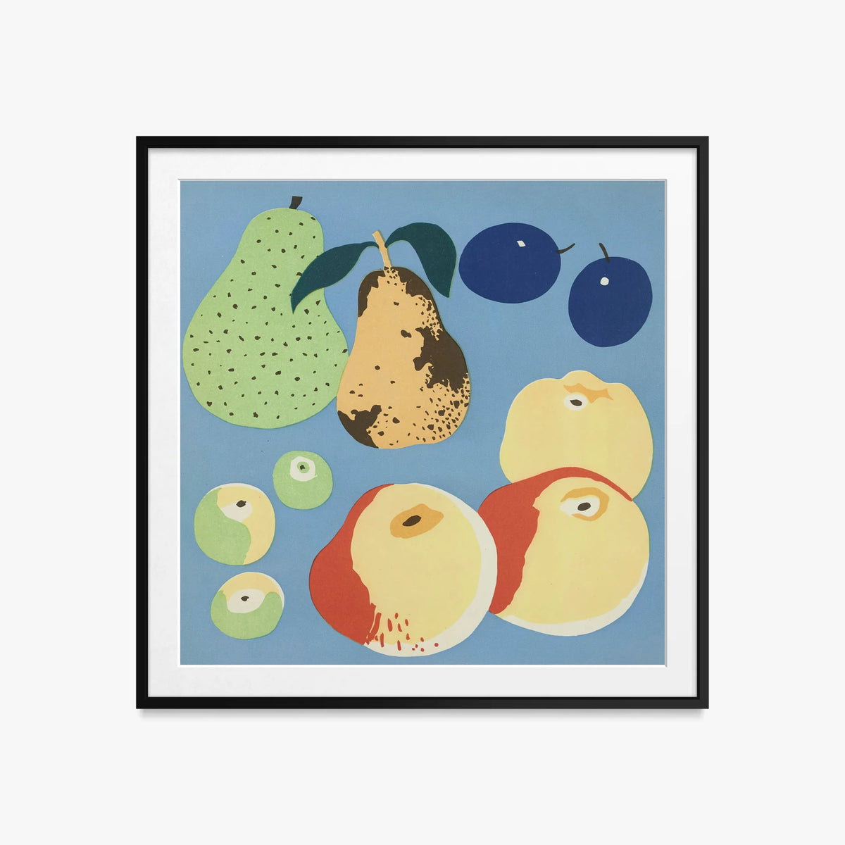 Frutti, Tav. 5 - Elena Pavlovna Gertik, opera di Elena Pavlovna Gertik (Illustrazione), stampa con passepartout e cornice nera, 60x60cm