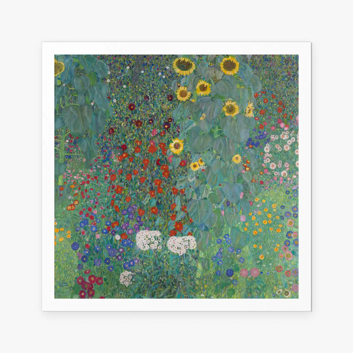 Giardino con Girasoli - Gustav Klimt, opera di Gustav Klimt (Secessione Viennese), stampa artistica su carta, 80x80cm