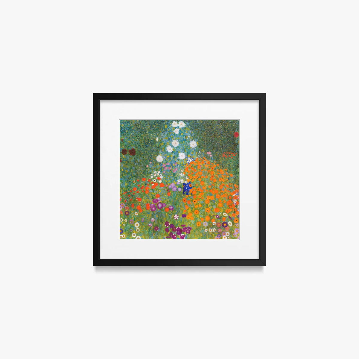Giardino di Campagna - Gustav Klimt, opera di Gustav Klimt (Secessione Viennese), stampa con passepartout e cornice nera, 40x40cm