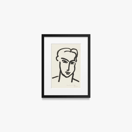 Grande Testa di Katia - Henri Matisse, opera di Henri Matisse (Art Déco), stampa con passepartout e cornice nera, 30x40cm