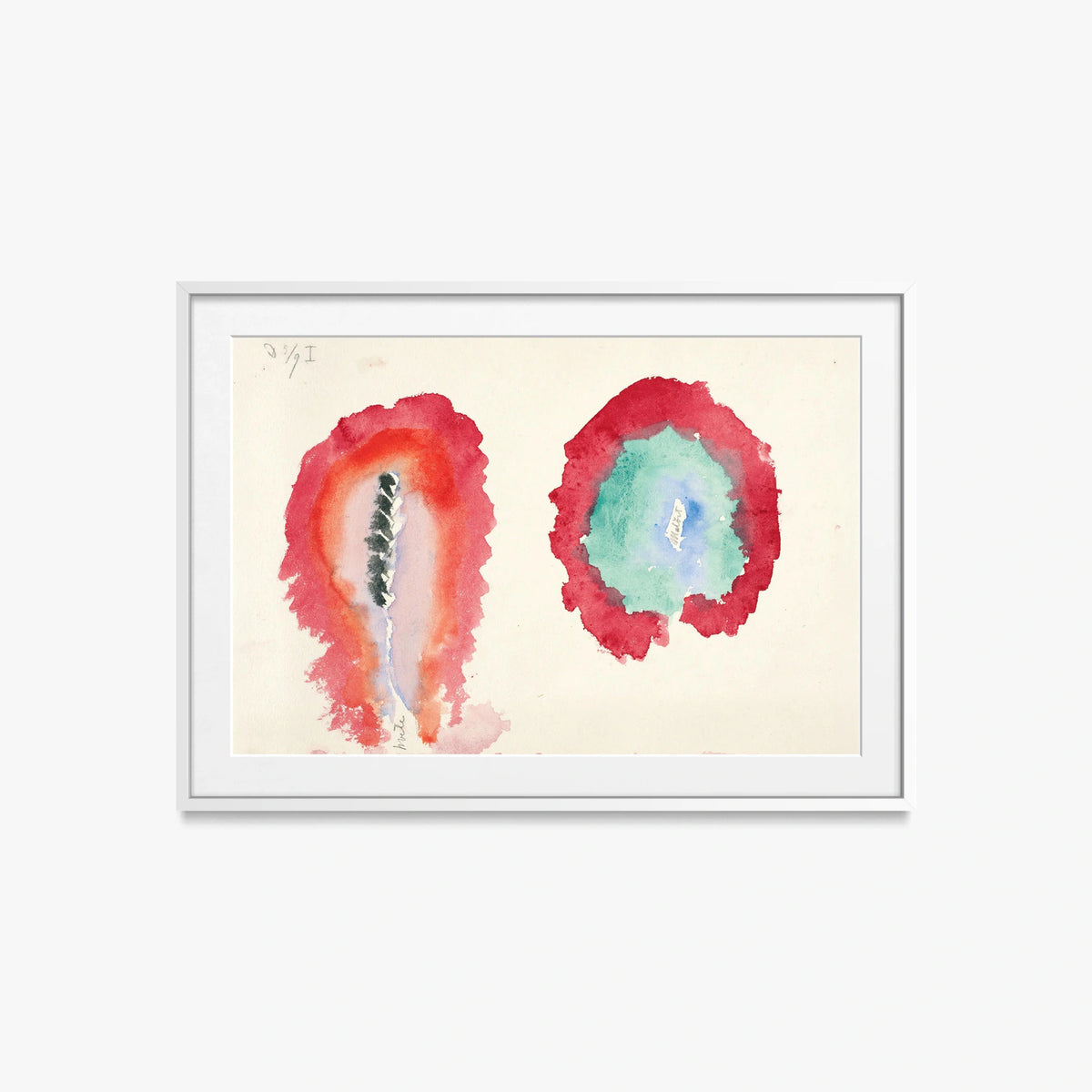 Grano e Assenzio - Hilma af Klint, opera di Hilma af Klint (Astrattismo), stampa con passepartout e cornice bianca, 85x60cm