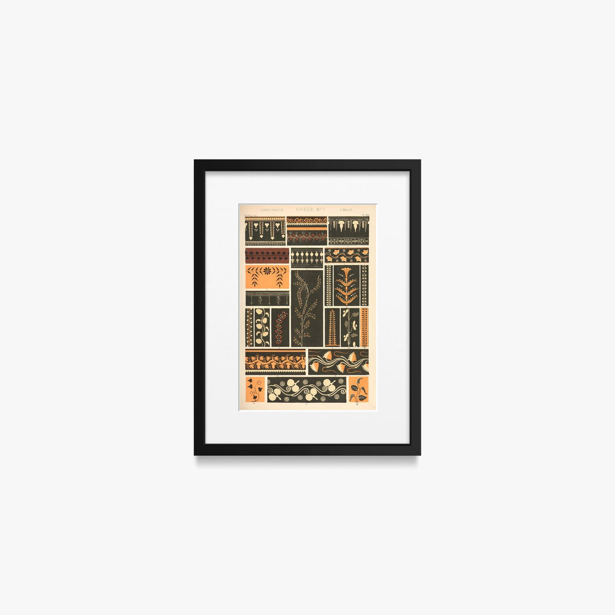 Greco N. 7 - Owen Jones, opera di Owen Jones (Egittologia), stampa con passepartout e cornice nera, 30x40cm