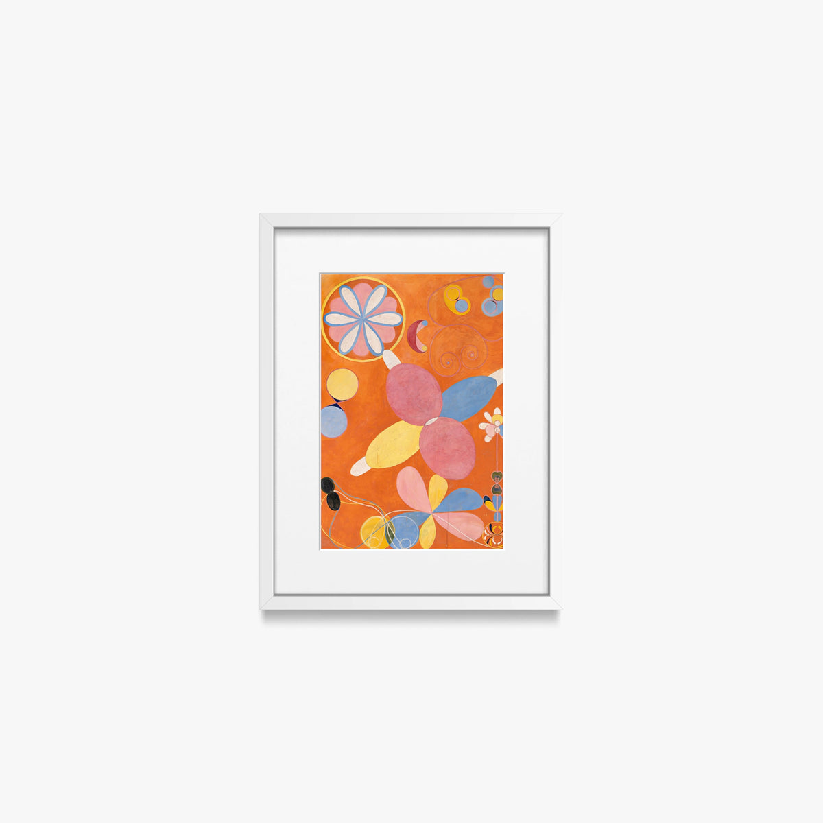 I Dieci Più Grandi, n. 4, Giovinezza - Hilma af Klint, opera di Hilma af Klint (Astrattismo), stampa con passepartout e cornice bianca, 30x40cm