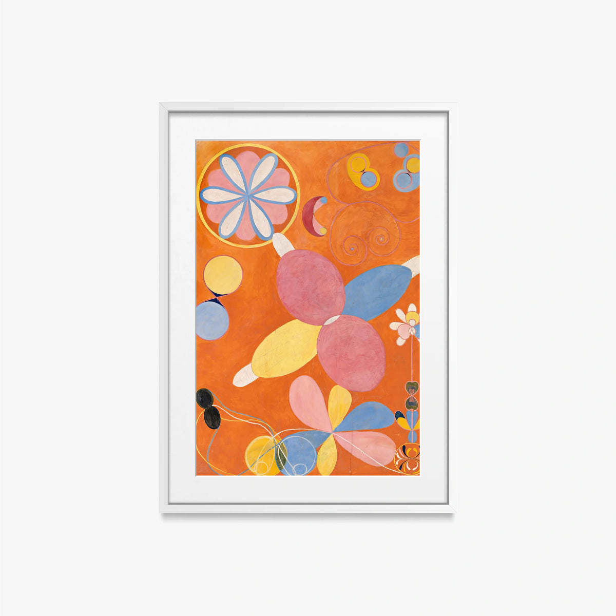 I Dieci Più Grandi, n. 4, Giovinezza - Hilma af Klint, opera di Hilma af Klint (Astrattismo), stampa con passepartout e cornice bianca, 50x70cm