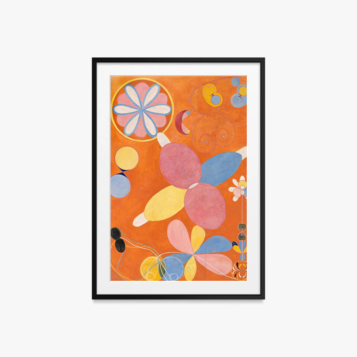 I Dieci Più Grandi, n. 4, Giovinezza - Hilma af Klint, opera di Hilma af Klint (Astrattismo), stampa con passepartout e cornice nera, 60x85cm
