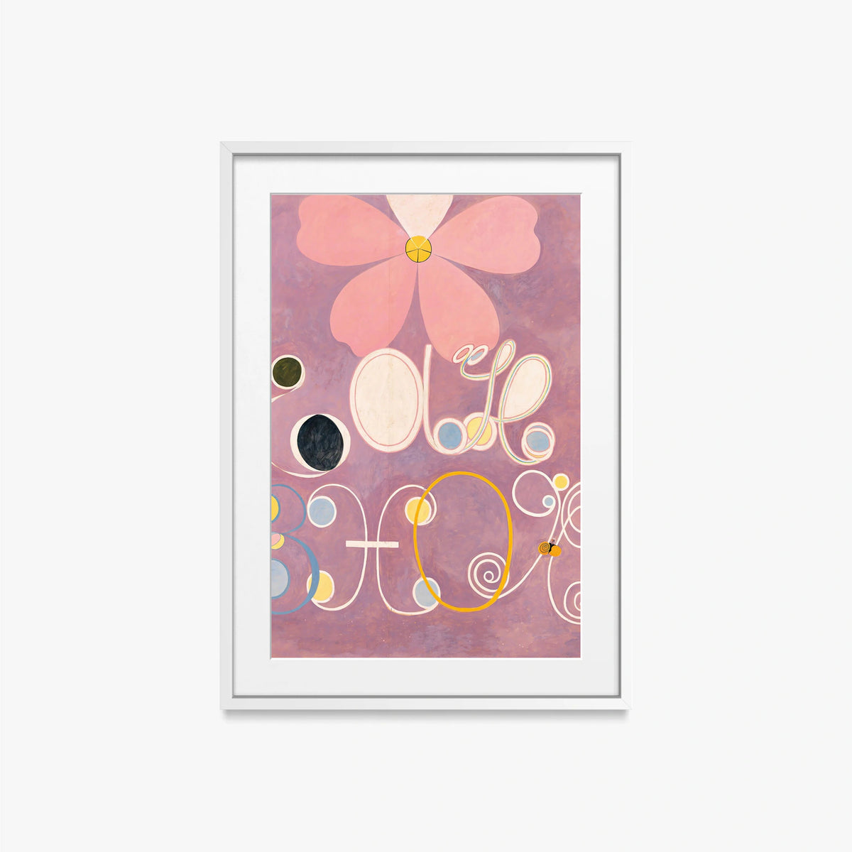 I Dieci Più Grandi, n. 5, Età Adulta - Hilma af Klint, opera di Hilma af Klint (Astrattismo), stampa con passepartout e cornice bianca, 50x70cm