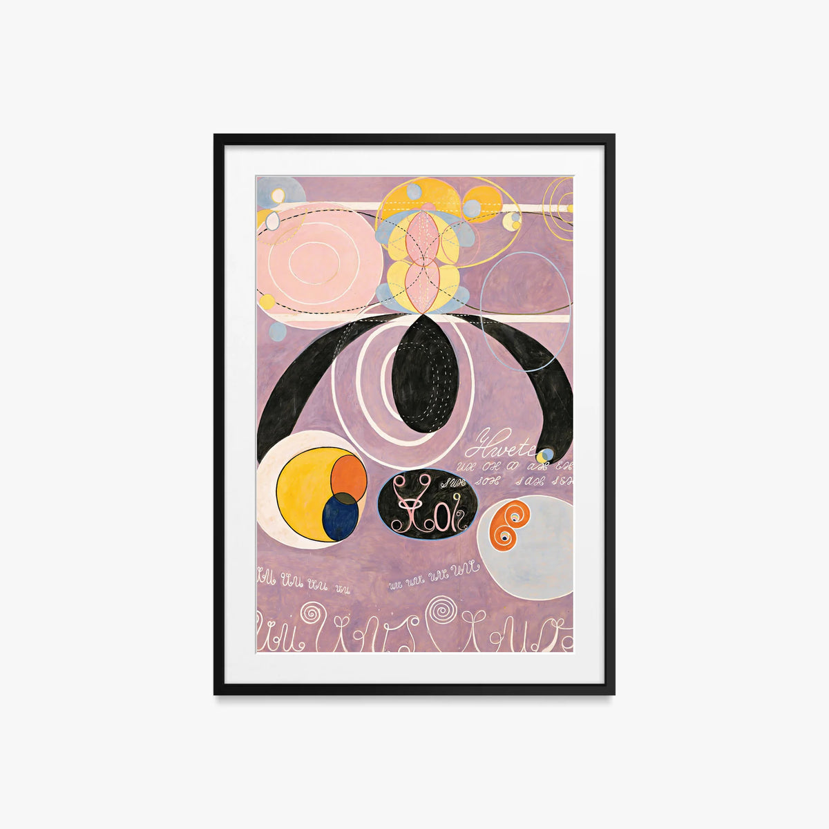 I Dieci Più Grandi, n. 6, Età Adulta - Hilma af Klint, opera di Hilma af Klint (Astrattismo), stampa con passepartout e cornice nera, 60x85cm