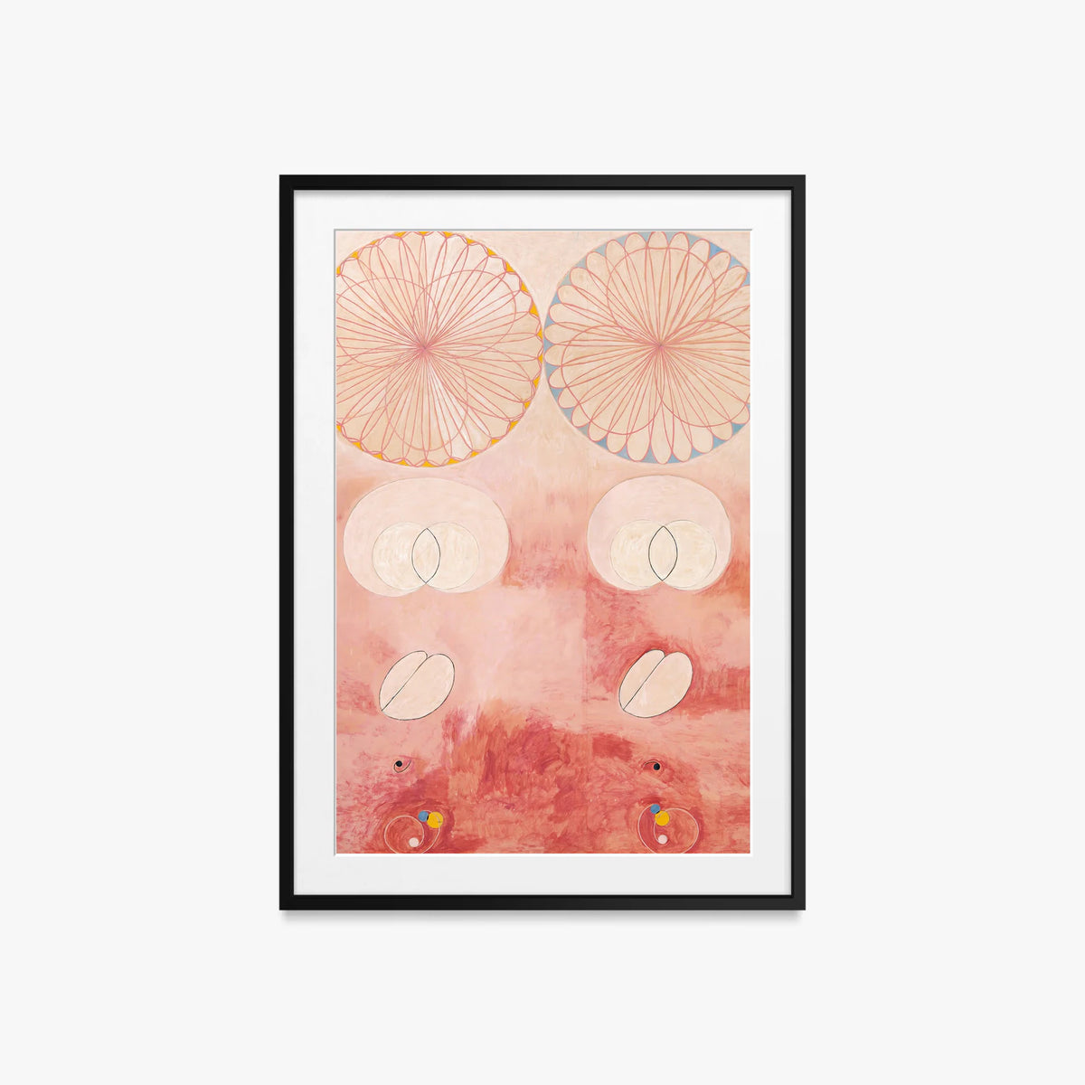 I Dieci Più Grandi, n. 9, Vecchiaia - Hilma af Klint, opera di Hilma af Klint (Astrattismo), stampa con passepartout e cornice nera, 60x85cm