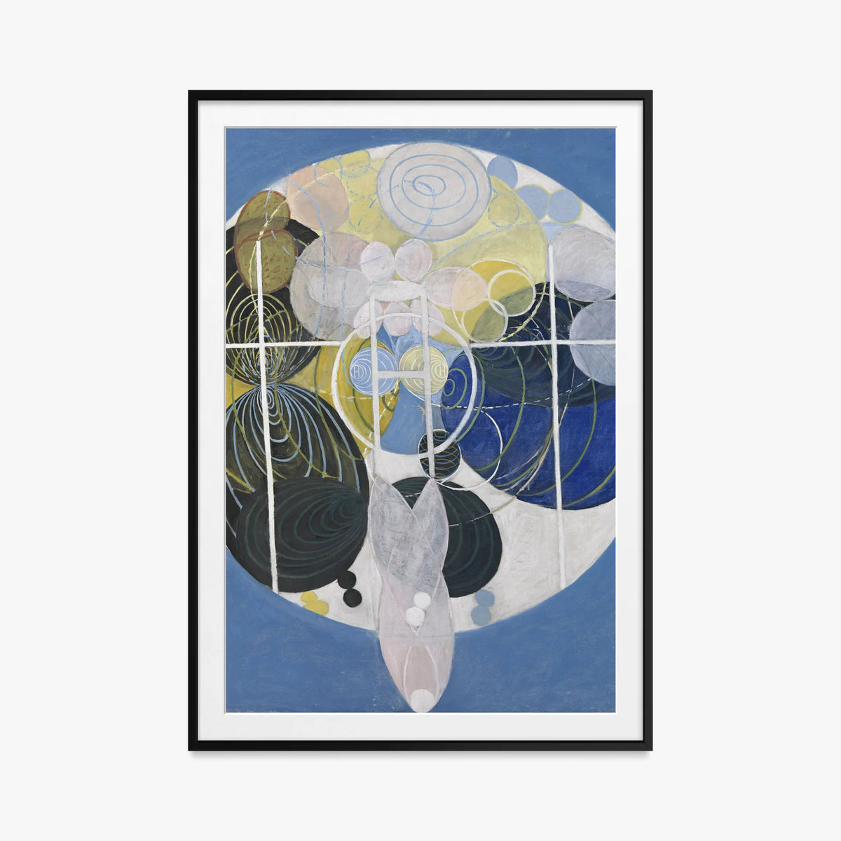 I Grandi Dipinti di Figure, n. 5 - Hilma af Klint, opera di Hilma af Klint (Astrattismo), stampa con passepartout e cornice nera, 80x115cm